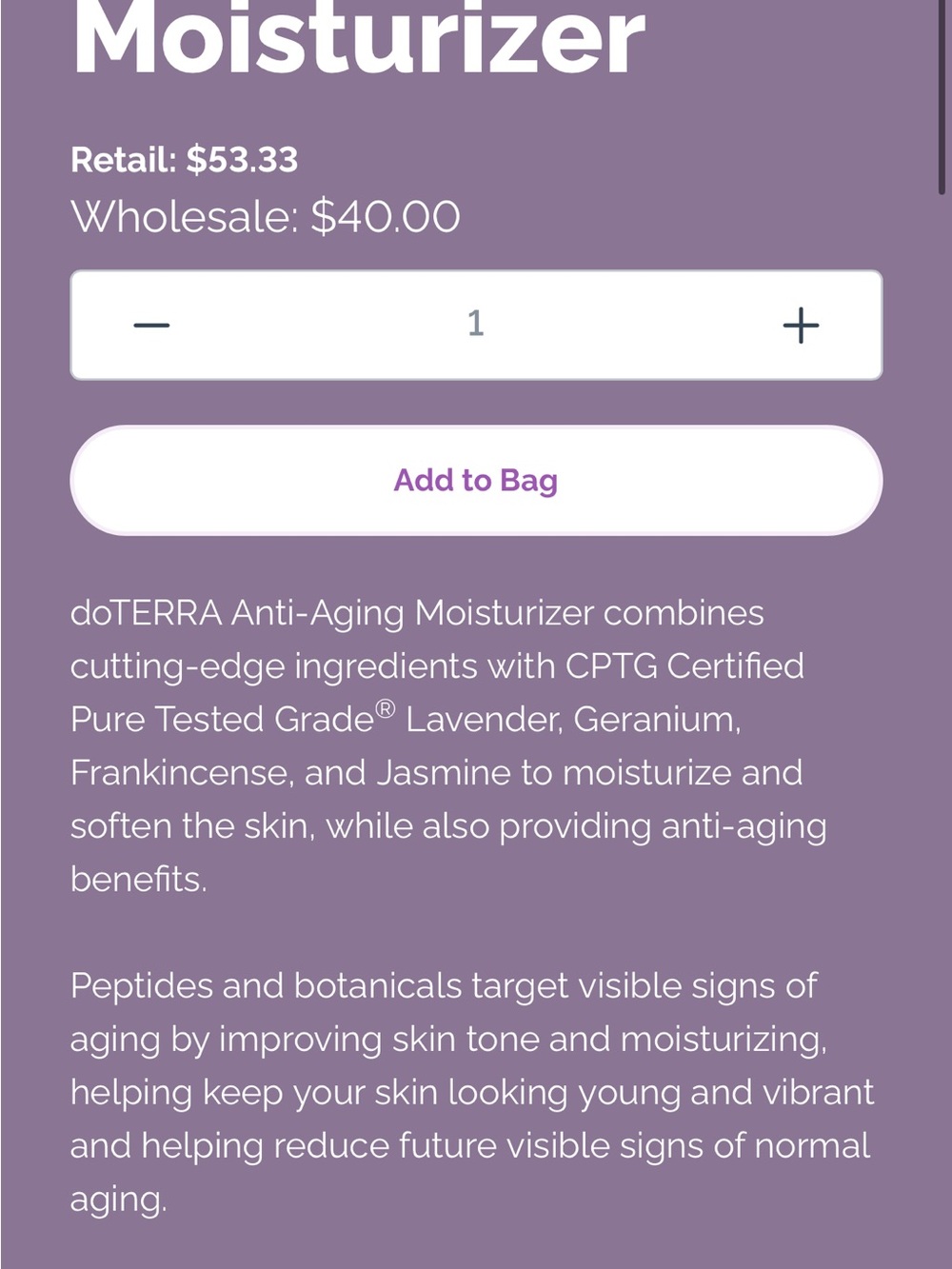Doterra Spa Hydrating Body Mist & Anti-Aging Moisturizer - White Silver - Picture 8 of 9